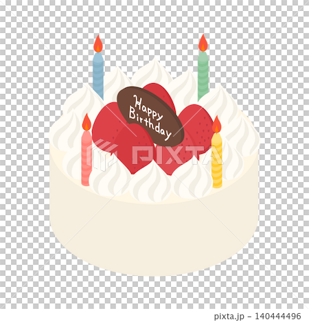 等距插圖:生日蛋糕(附鮮奶油) 等距插圖:生日蛋糕(附鮮奶油) 140444496