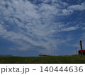 道の駅あぐりーむ昭和の白い雲が浮かぶ広い青空 140444636