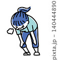 運動して息を切らせている女性_2色 140444890