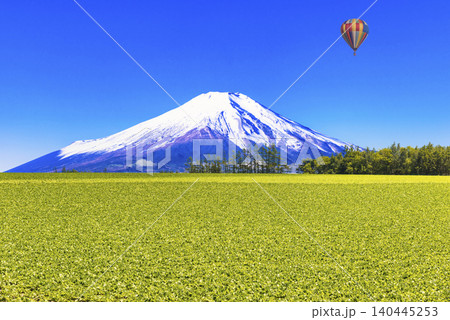 美瑛の美しい田園風景と富士山合成 美瑛の美しい田園風景と富士山合成 140445253