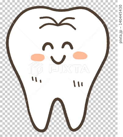 Illustration of healthy teeth with a face Illustration of healthy teeth with a face 140445430