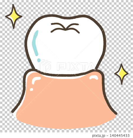 Illustration of healthy, sparkling teeth and gums 140445433