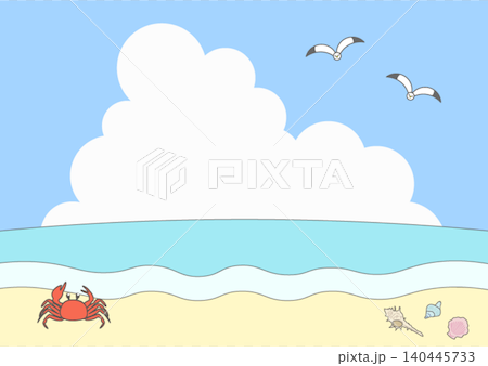 Summer vector illustration 2 with cumulonimbus clouds. Summer vector illustration 2 with cumulonimbus clouds. 140445733