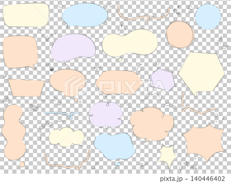 Stylish hand-drawn speech bubble frame set (pencil, pastel colors) Stylish hand-drawn speech bubble frame set (pencil, pastel colors) 140446402