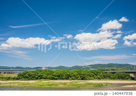 木津川風景 京都府京田辺市 城陽市 木津川風景 京都府京田辺市 城陽市 140447036