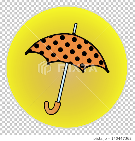 Illustration of an umbrella with a circular background Illustration of an umbrella with a circular background 140447362