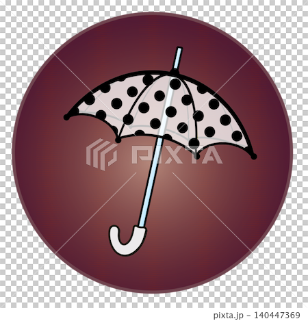 Illustration of an umbrella with a circular background Illustration of an umbrella with a circular background 140447369
