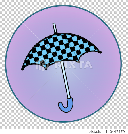 Illustration of an umbrella with a circular background 140447379