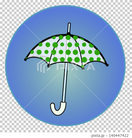Illustration of an umbrella with a circular background Illustration of an umbrella with a circular background 140447422