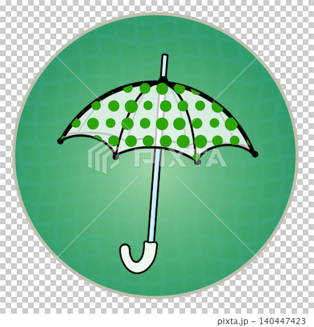 Illustration of an umbrella with a circular background 140447423
