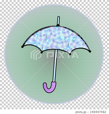 Illustration of an umbrella with a circular background Illustration of an umbrella with a circular background 140447482
