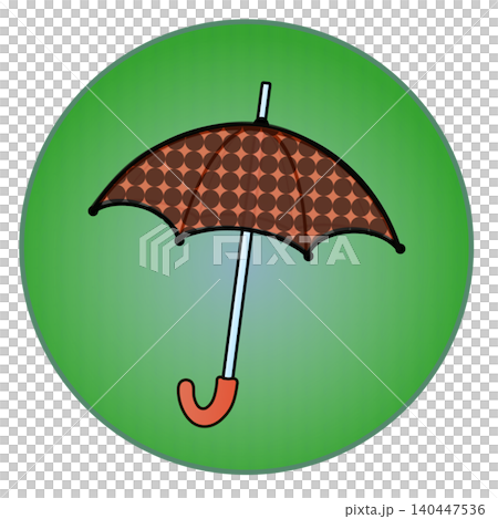 Illustration of an umbrella with a circular background Illustration of an umbrella with a circular background 140447536