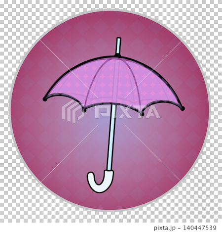 Illustration of an umbrella with a circular background 140447539