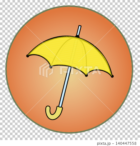 Illustration of an umbrella with a circular background Illustration of an umbrella with a circular background 140447558