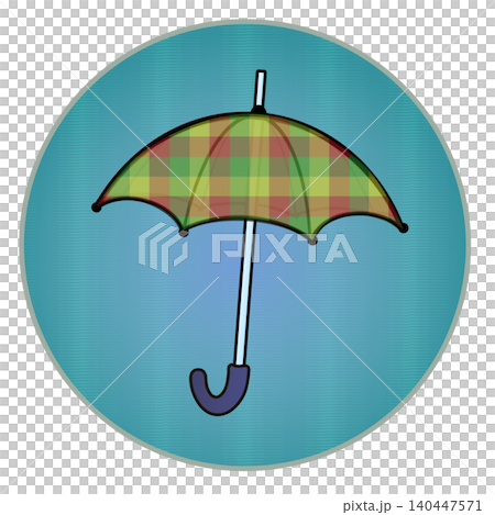 圓形背景的雨傘插圖 圓形背景的雨傘插圖 140447571