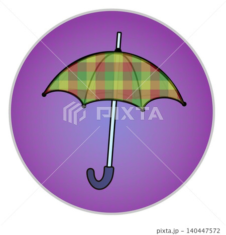 円形背景のついた雨傘のイラスト 円形背景のついた雨傘のイラスト 140447572