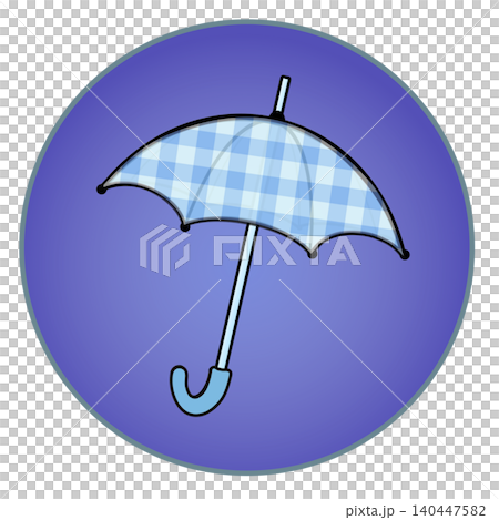 Illustration of an umbrella with a circular background Illustration of an umbrella with a circular background 140447582
