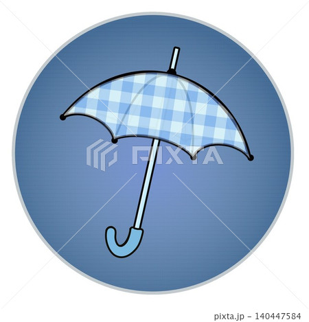 円形背景のついた雨傘のイラスト 円形背景のついた雨傘のイラスト 140447584