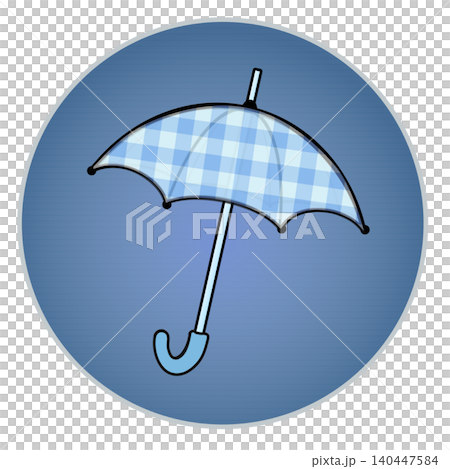 円形背景のついた雨傘のイラスト 円形背景のついた雨傘のイラスト 140447584