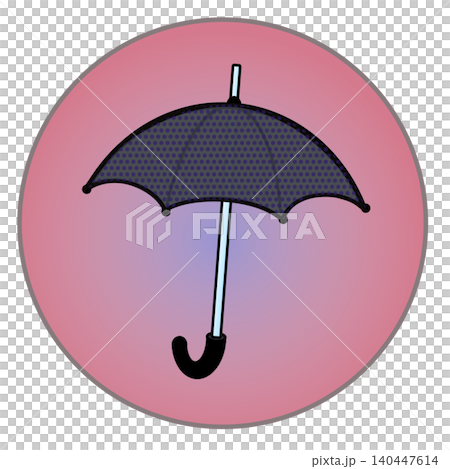 圓形背景的雨傘插圖 圓形背景的雨傘插圖 140447614