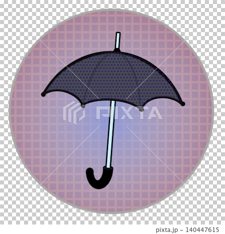 圓形背景的雨傘插圖 圓形背景的雨傘插圖 140447615