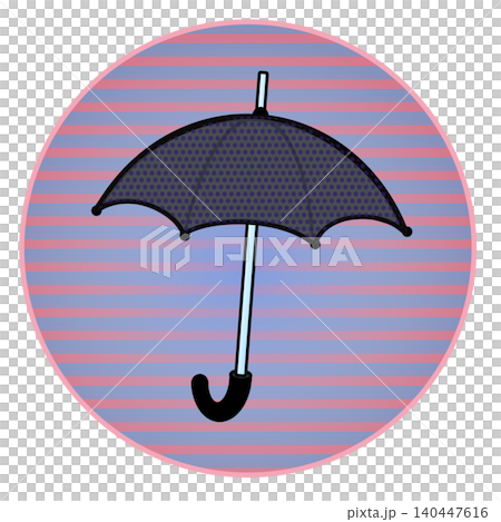 Illustration of an umbrella with a circular background Illustration of an umbrella with a circular background 140447616