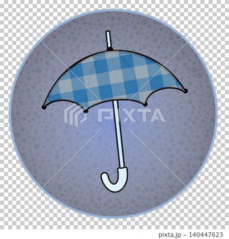 Illustration of an umbrella with a circular background 140447623