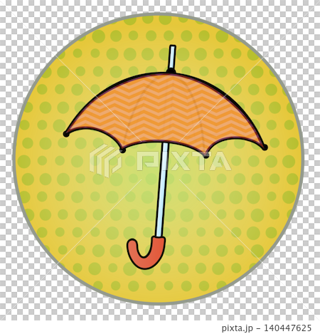 Illustration of an umbrella with a circular background 140447625