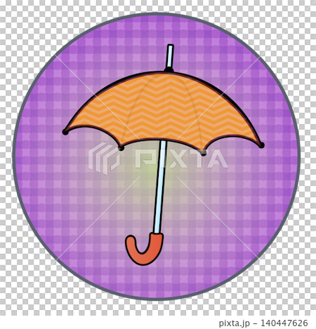 Illustration of an umbrella with a circular background Illustration of an umbrella with a circular background 140447626