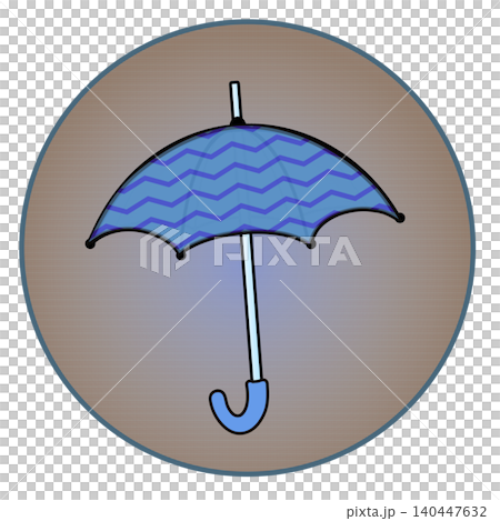 Illustration of an umbrella with a circular background Illustration of an umbrella with a circular background 140447632