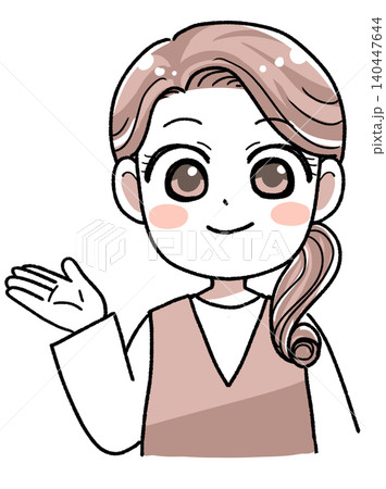 紹介する女性のイラスト 140447644
