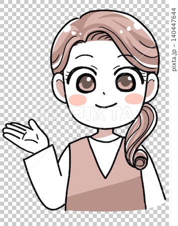 紹介する女性のイラスト 140447644
