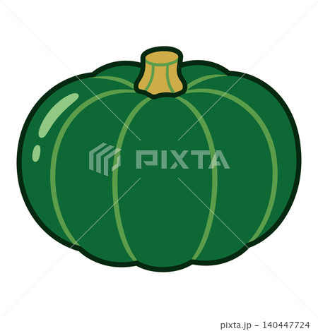丸ごとかぼちゃの野菜イラスト 秋の食材ベクター素材 140447724