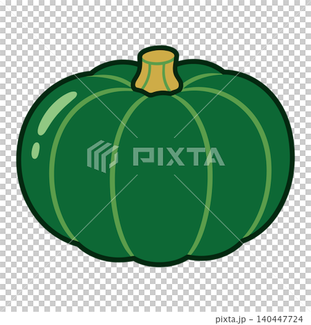 丸ごとかぼちゃの野菜イラスト 秋の食材ベクター素材 140447724