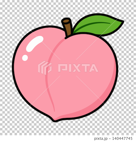 Cute peach fruit illustration vector material 140447745