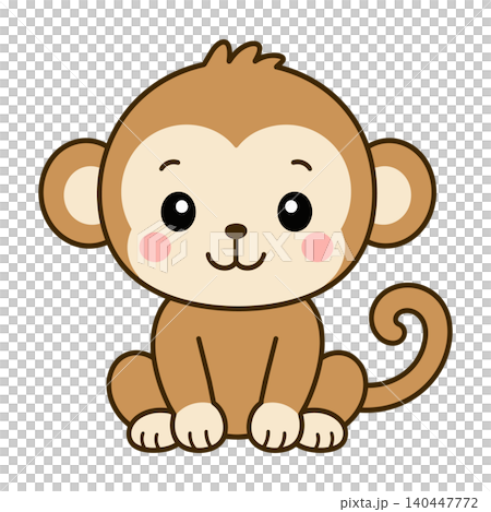 Cute monkey character (front view) Cute monkey character (front view) 140447772