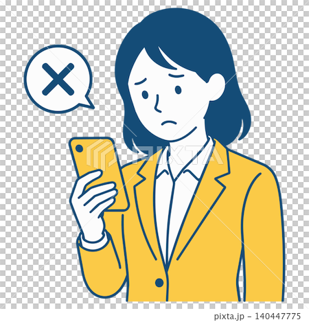 一位女士正為智慧型手機故障而煩惱。 一位女士正為智慧型手機故障而煩惱。 140447775