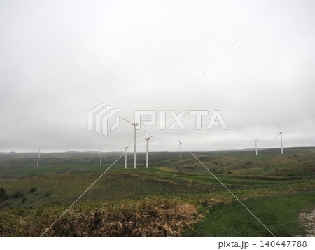 宗谷丘陵にある風車の道 140447788