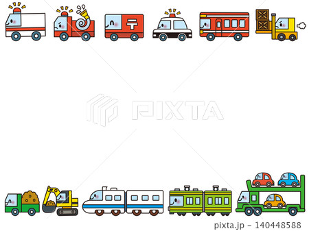 乗り物,車,フレーム,電車,パトカー,枠,旅行,新幹線,駅,交通,社会,働く車,生活,鉄道,運転 140448588