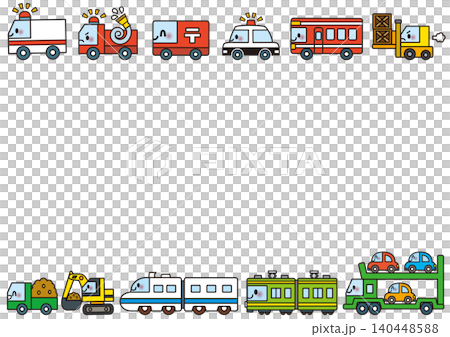 乗り物,車,フレーム,電車,パトカー,枠,旅行,新幹線,駅,交通,社会,働く車,生活,鉄道,運転 140448588