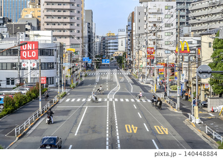 東京都大田区の都市風景 大森駅周辺の沢田通り 140448884