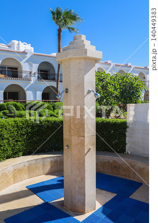 Outdoor shower by the hotel pool Outdoor shower by the hotel pool 140449383