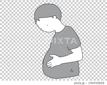A man concerned about his stomach A man concerned about his stomach 140450608