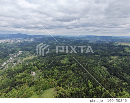 Extensive Aerial Shot Illustrating Land Utilization Differences And Natural Scenery Details Extensive Aerial Shot Illustrating Land Utilization Differences And Natural Scenery Details 140450846