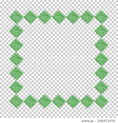 [Square Motif Frame] Hand-Embroidered Illustration Material 140451454