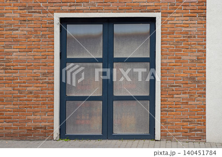 Double Doors Bricks Building Double Doors Bricks Building 140451784