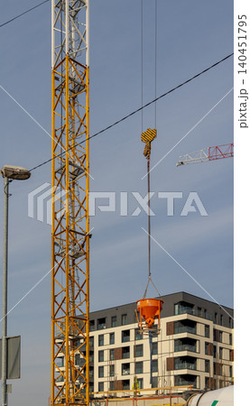 Pouring Concrete Skip Bucket 140451795