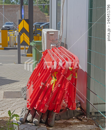 Red Parking Barriers Storage 140451796