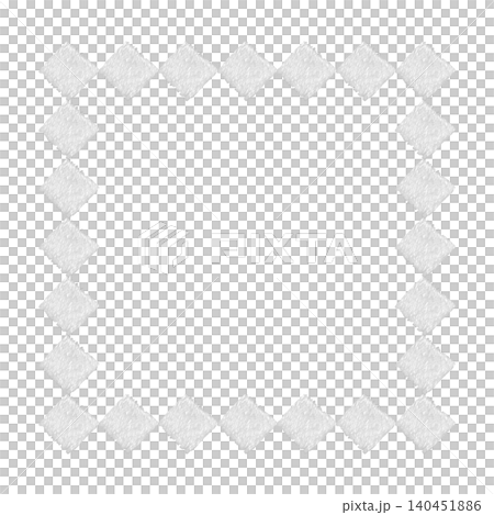 [Square Motif Frame] Hand-Embroidered Illustration Material 140451886