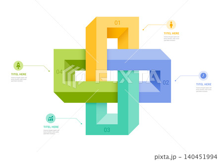 4 Step Interconnected 3d Square Business Infographic Template Background with Linked Process Blocks 4 Step Interconnected 3d Square Business Infographic Template Background with Linked Process Blocks 140451994